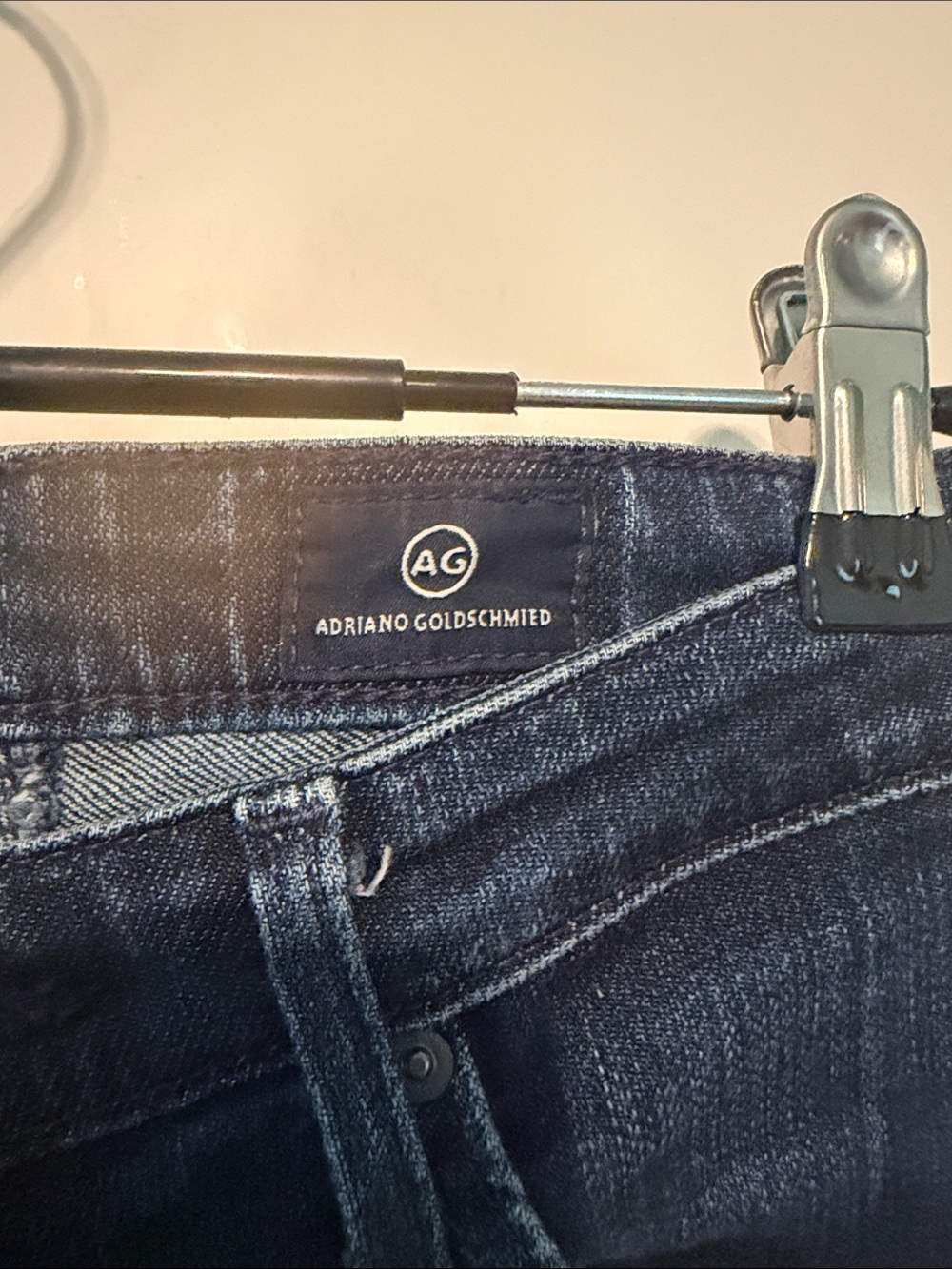 AG Adriano Goldschmied Y2K Low Rise Stevie Slim Straight Cuffed Dark Blue Jeans - Picture 3 of 9